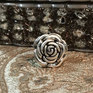 Sterling silver rose ring